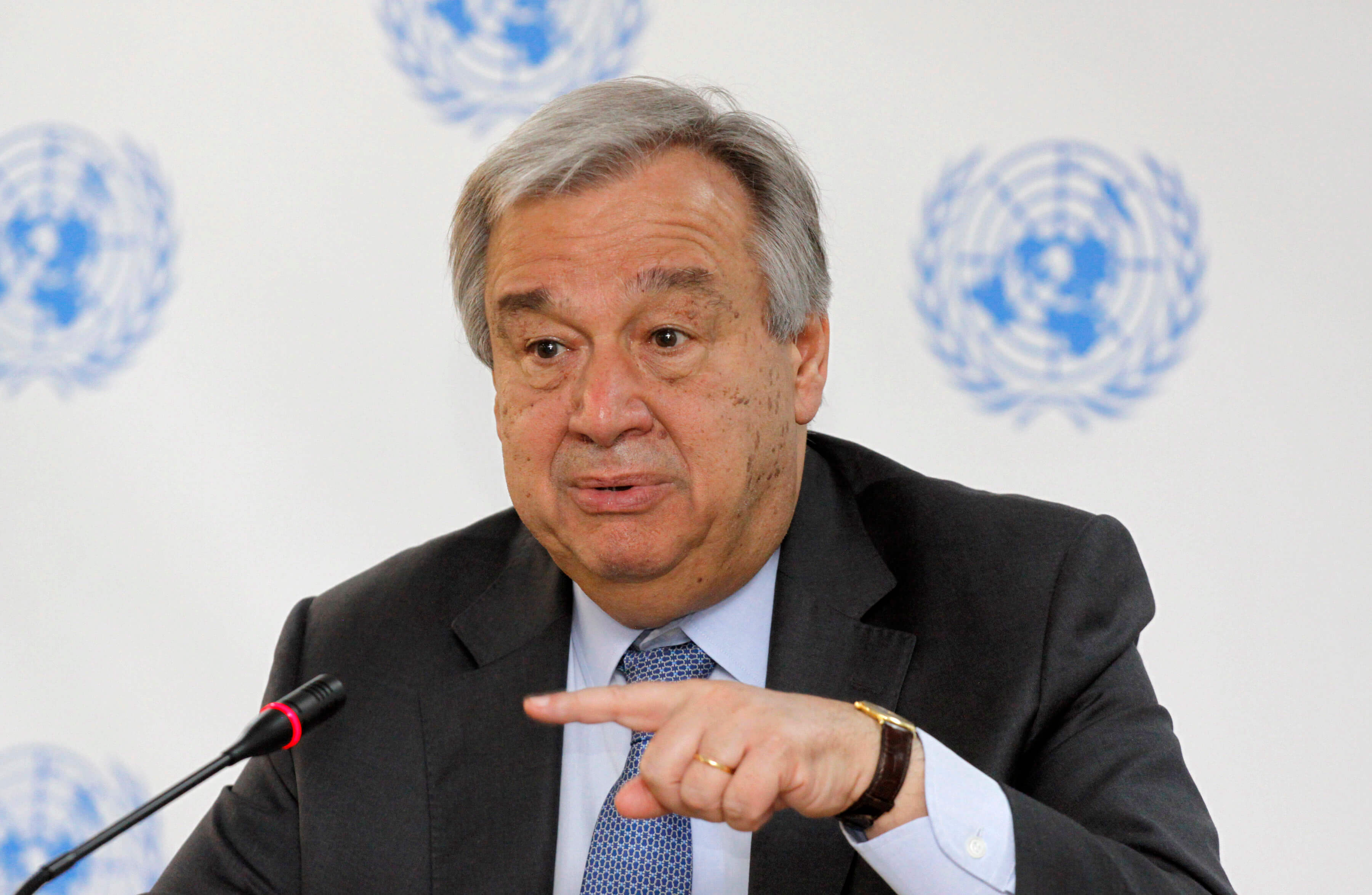 El secretario general de la ONU, Antonio Guterres, durante una conferencia de prensa en Nairobi, Kenya. (AP/archivo)