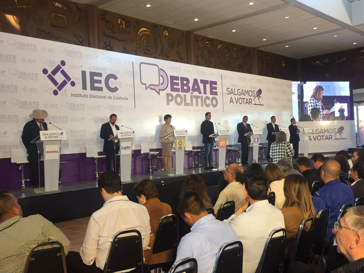 Candidatos a la gubernatura de Coahuila participan en primer debate.(Twitter @IECoahuila)