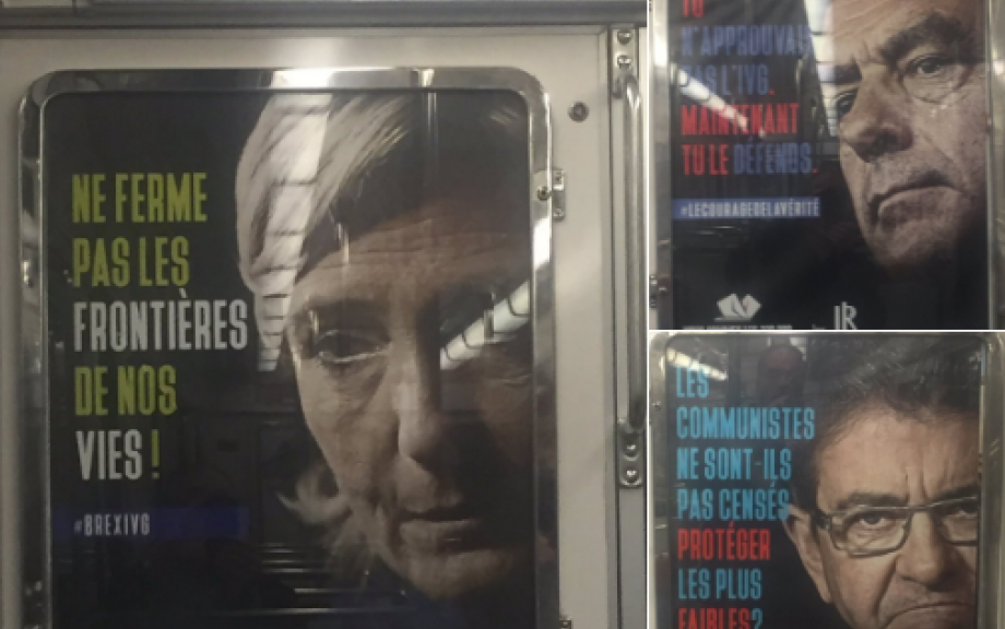 Carteles antiabortistas en el metro de París. (http://www.leparisien.fr)