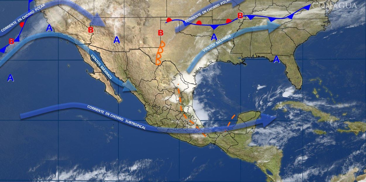Mapa con el pronóstico del clima para este 18 de abril; seguirán las tormentas con caída de granizo en México. (SMN)