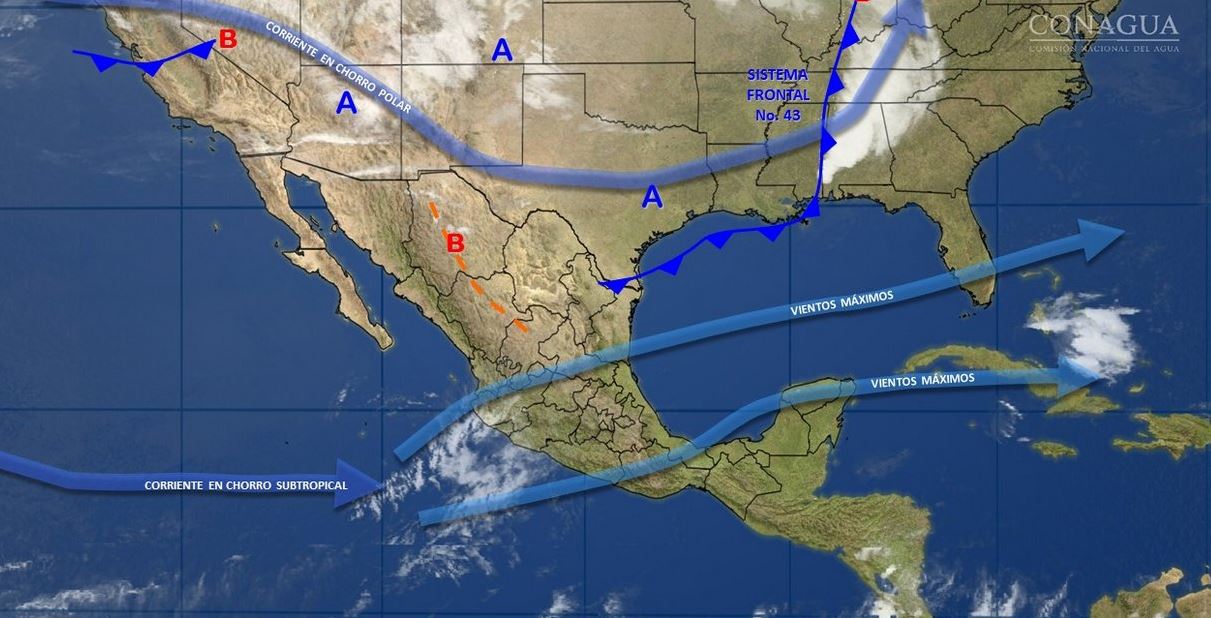 Mapa con el pronóstico del clima para este 27 de abril; sistema de alta presión provoca ola de calor en México. (SMN)