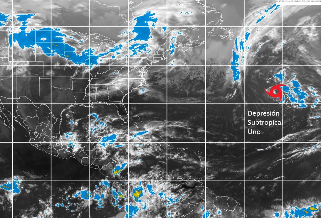 Fuera de temporada se forma depresión subtropical en el Atlántico. (Twitter @conagua_clima)