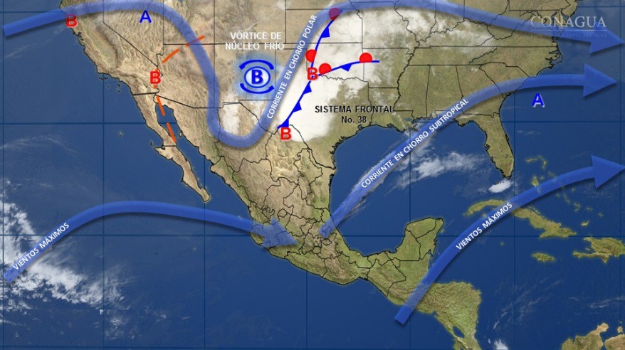 Imagen de fenómenos meteorológicos en la República Mexicana (Twitter @conagua_clima)