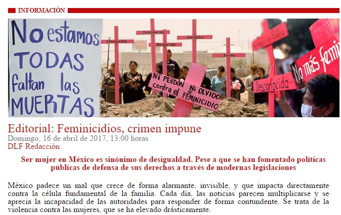 Feminicidios, crímenes impunes: Arquidiócesis de México