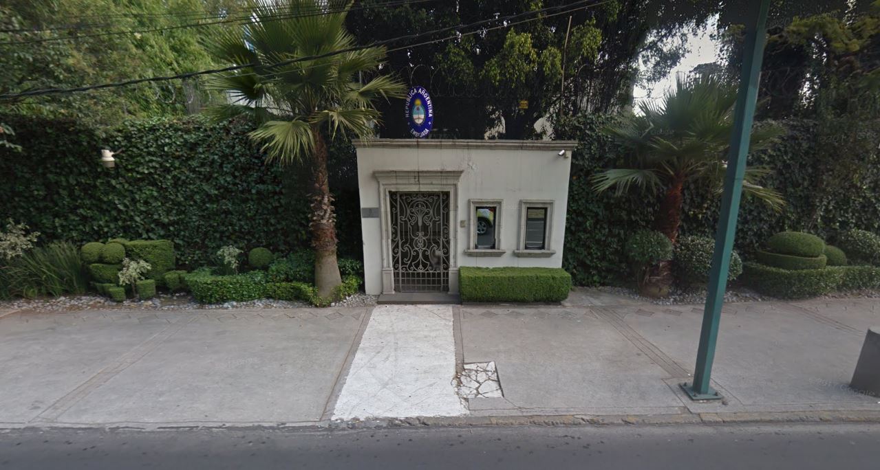 Sede de la Embajada de Argentina en la CDMX (Google Maps)