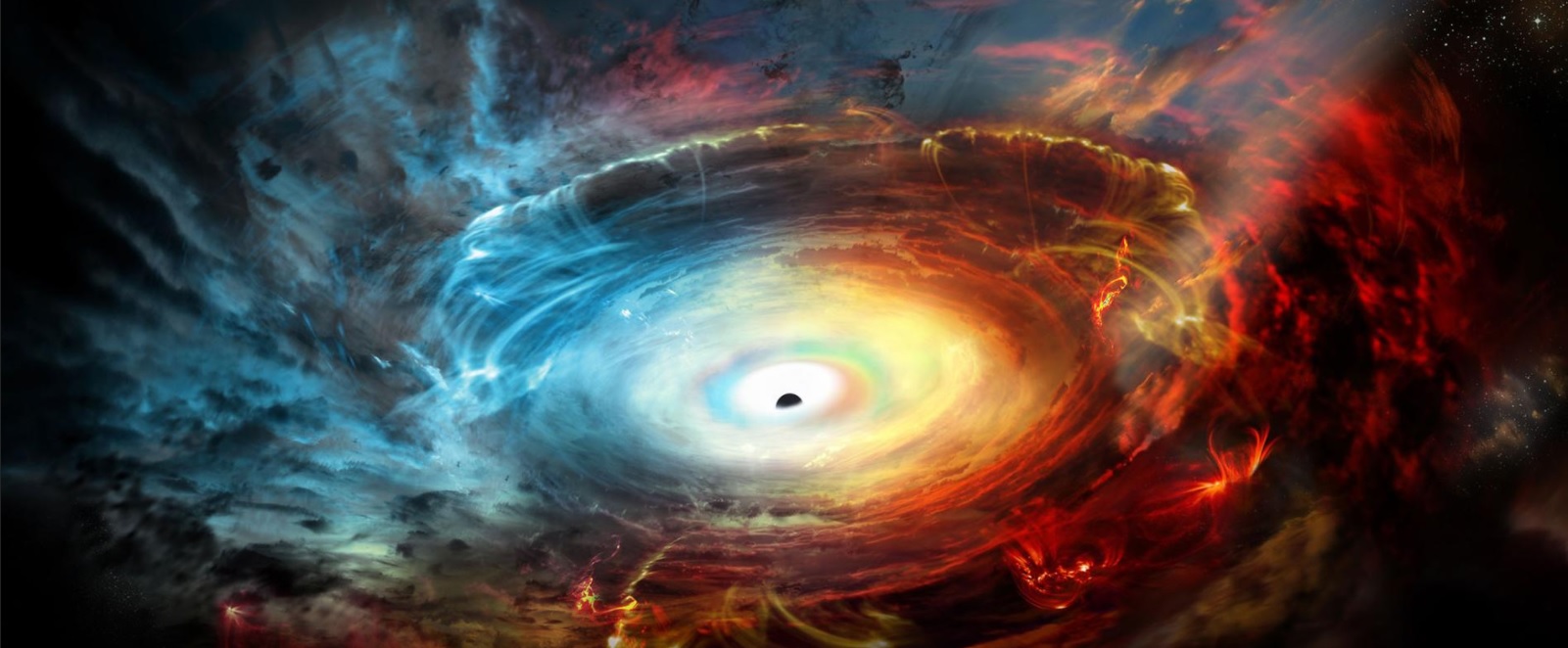 Imagen de un agujero negro publicada por National Geografic; científicos dicen haber obtenido una fotografía de ese fenómeno astrofísico (nationalgeographic.com)