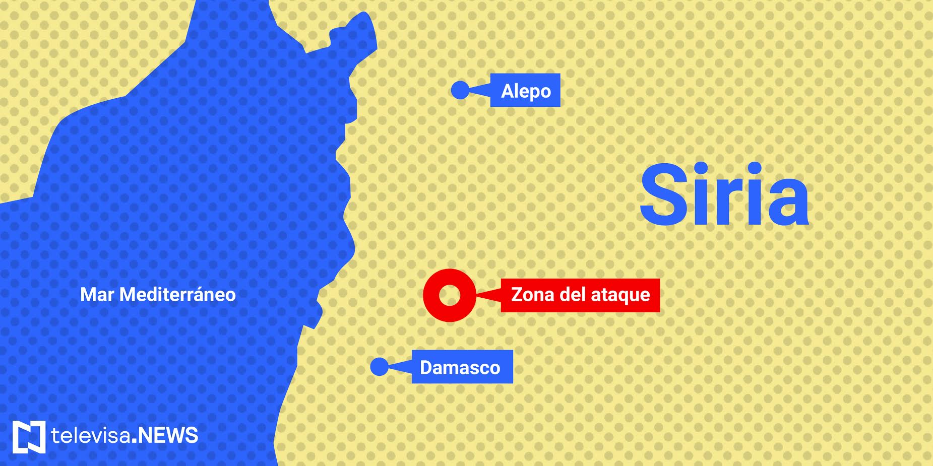 Mapa del ataque en Siria. (Noticieros Televisa)
