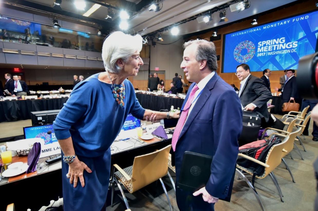 La directora gerente del Fondo Monetario Internacional (FMI), Christine Lagarde, se reunió con el secretario de Hacienda, José Antonio Meade Kuribreña (SHCP)
