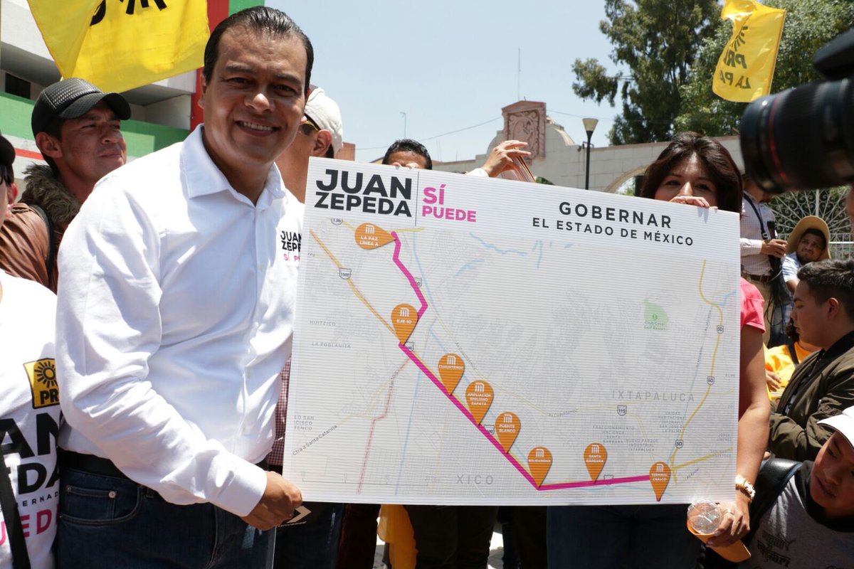 Juan Zepeda, candidato del PRD a la Gubernatura del Edomex, visitó el municipio de Los Reyes La Paz. (Twitter @JuanZepeda_)