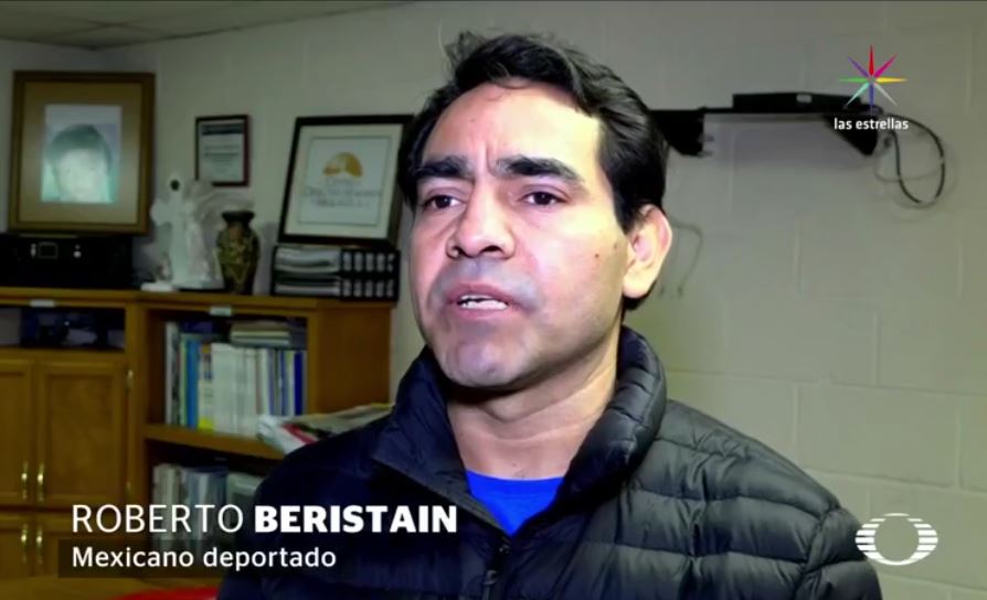Este jueves, Roberto Beristaín llegó a Ciudad Juárez, deportado de Estados Unidos, luego de semanas en prisión; su esposa votó por Donald Trump. (Noticieros Televisa)