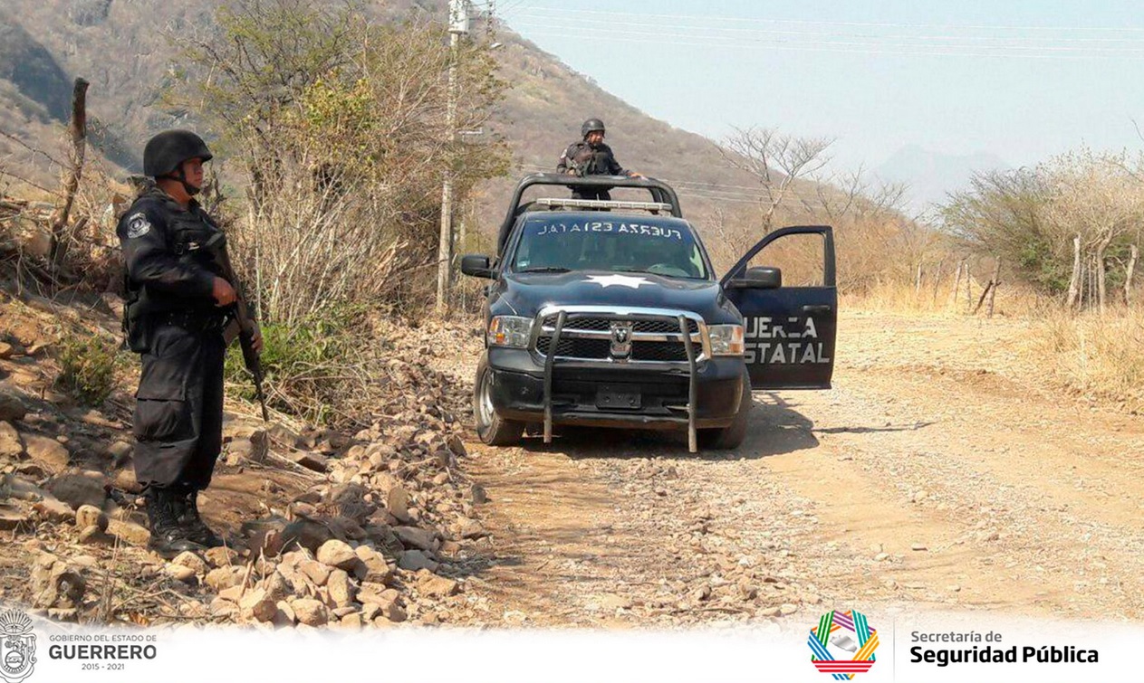 Operativo de seguridad en San Miguel Totolapan. (Twitter @SSPGro, archivo)