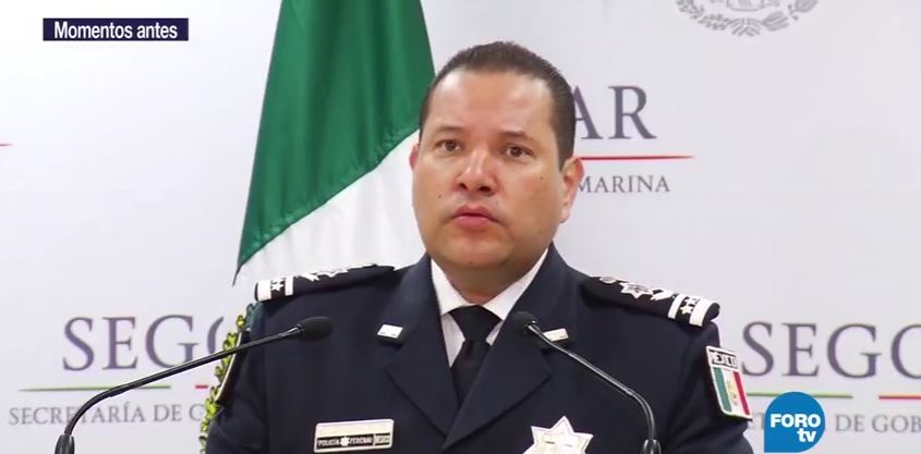 Manelich Castilla, comisionado general de la Policía Federal, durante una conferencia de prensa. (Noticieros Televisa)