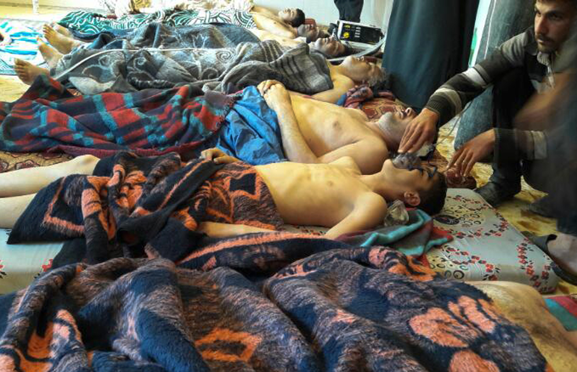 Sobrevivientes al ataque químico en Siria. 