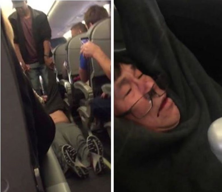 Un pasajero de United Airlines fue sacado con violencia de un avión.