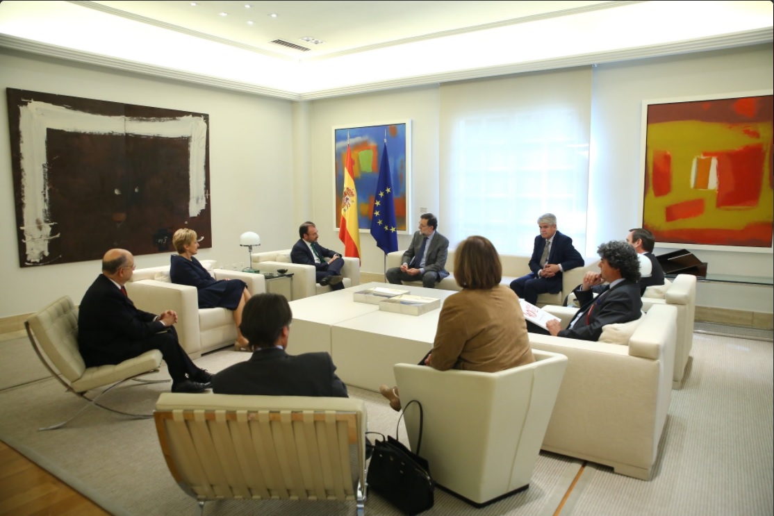 Luis Videgaray, secretario de Relaciones Exteriores, y Mariano Rajoy, presidente del Gobierno español, sostienen reunión (Twitter @marianorajoy)