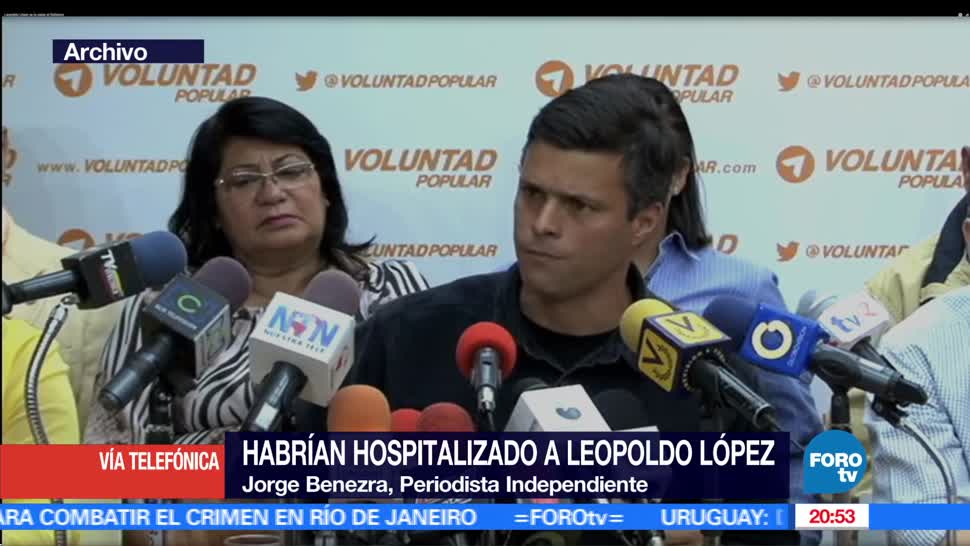 noticias, forotv, Reportan, hospitalizacion, Leopoldo Lopez, Venezuela