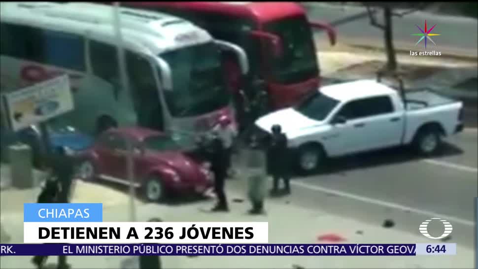 Arrestan, 236 presunto sestudiantes, Fiscalía de Chiapas, vandalismo