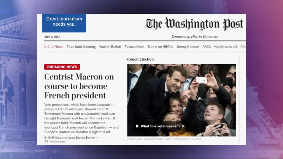 Principales diarios, triunfo de Macron, inmediato, diarios internacionales