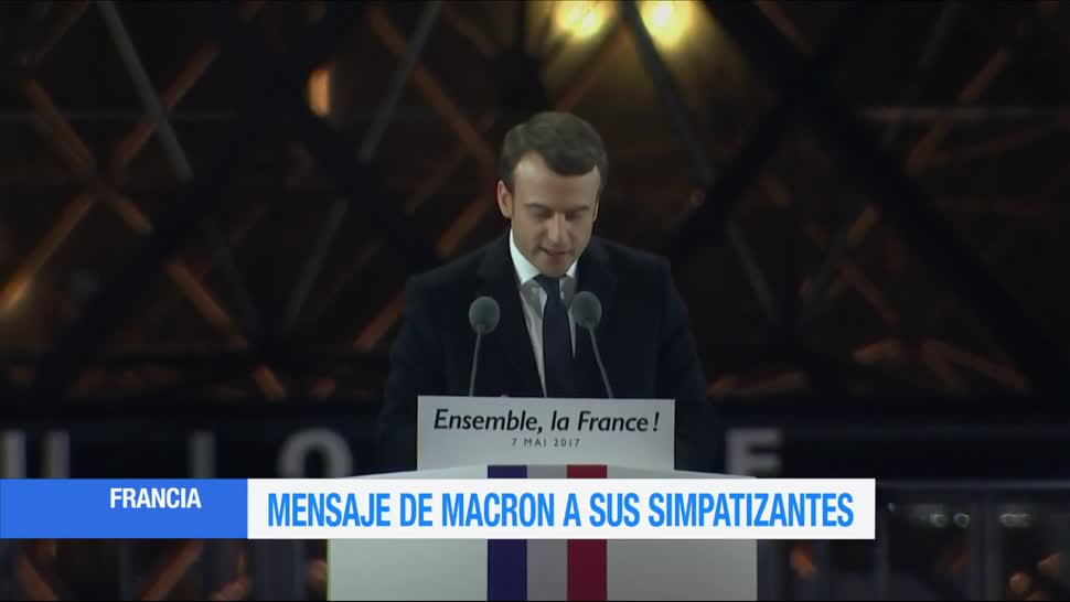 Emmanuel Macron, agradece a franceses, presidente electo de Francia, Museo del Louvre