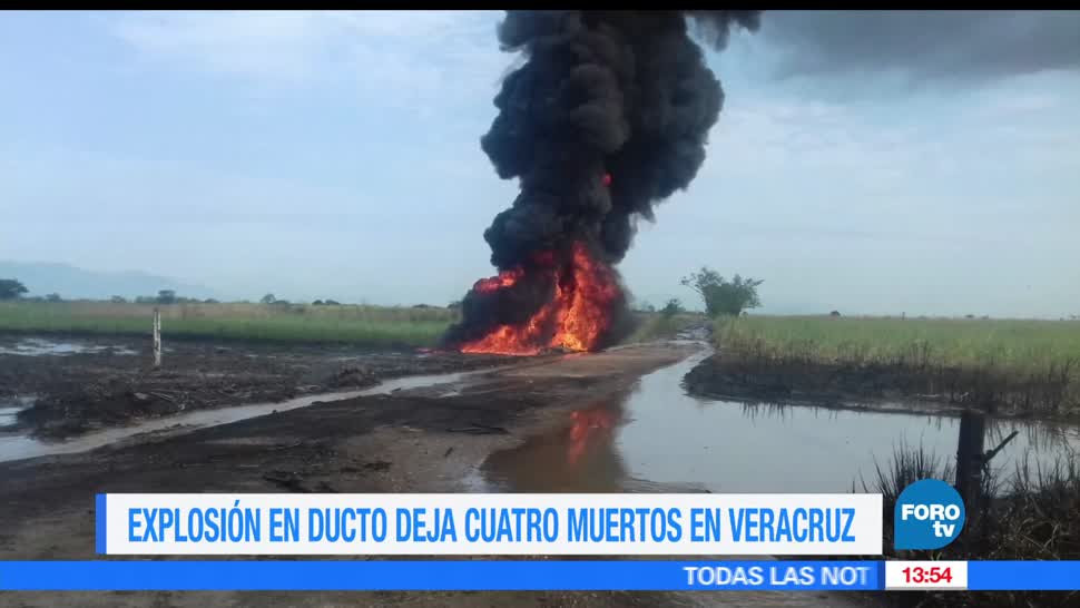 Explosión, ducto de Pemex, mata a cuatro personas, Veracruz
