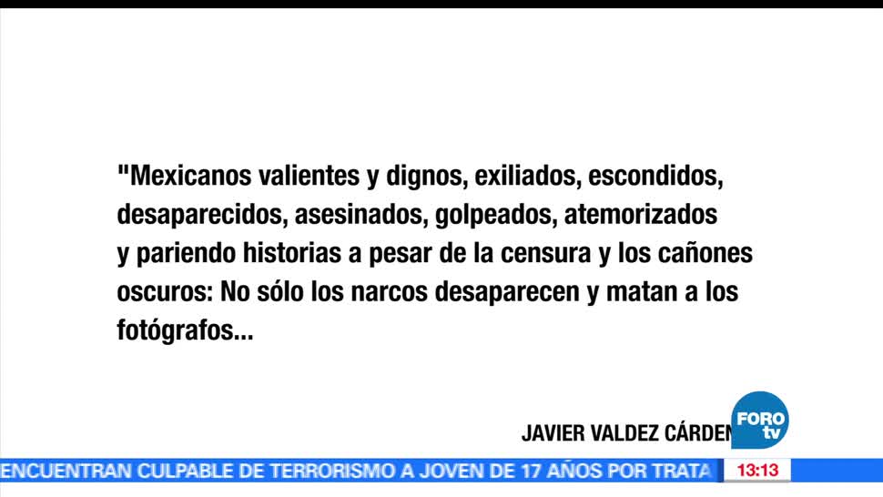 Periodismo, Javier Valdez, reconocido, nivel mundial