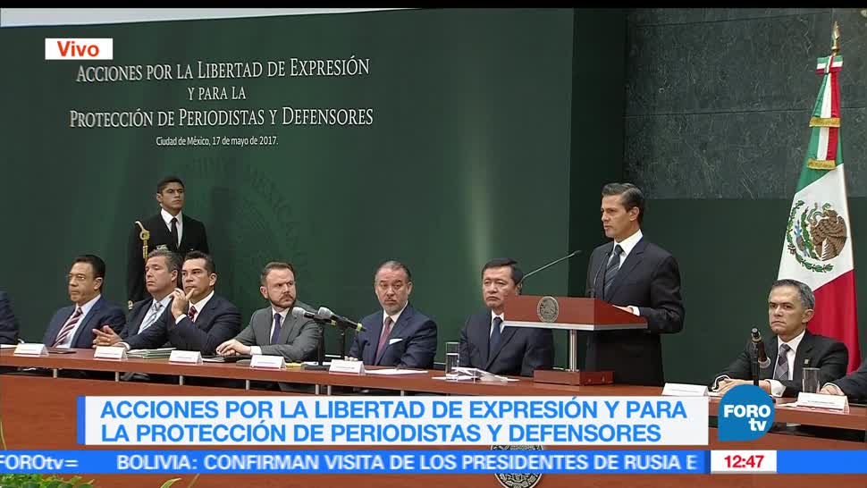 presidente Enrique Peña Nieto, libertad de expresión, protección de periodistas, encabeza reunión