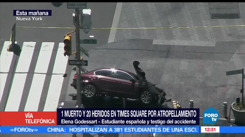 Elena Godessart, testigo, atropellamiento en Times Square, Nueva York