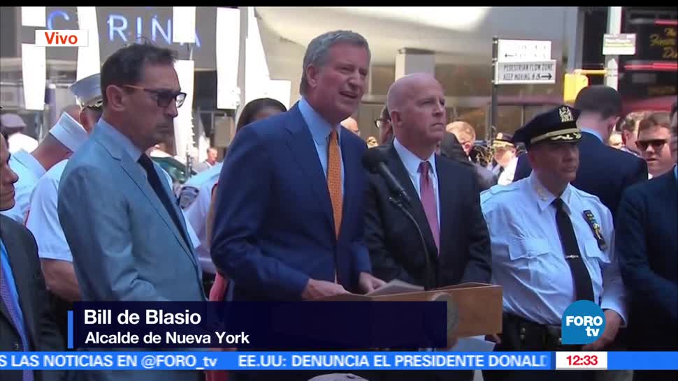 Bill de Blasio, alcalde de Nueva York, joven detenido, atropellamiento, Times Square