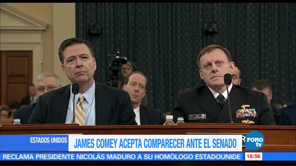 James Comey, exdirector, FBI, Estados Unidos, acepta, comparecer Senado