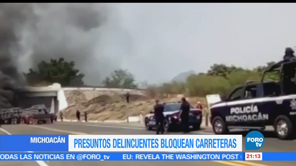 Presuntos criminales, bloquean, carreteras, Michoacán, bloqueos, carreteras