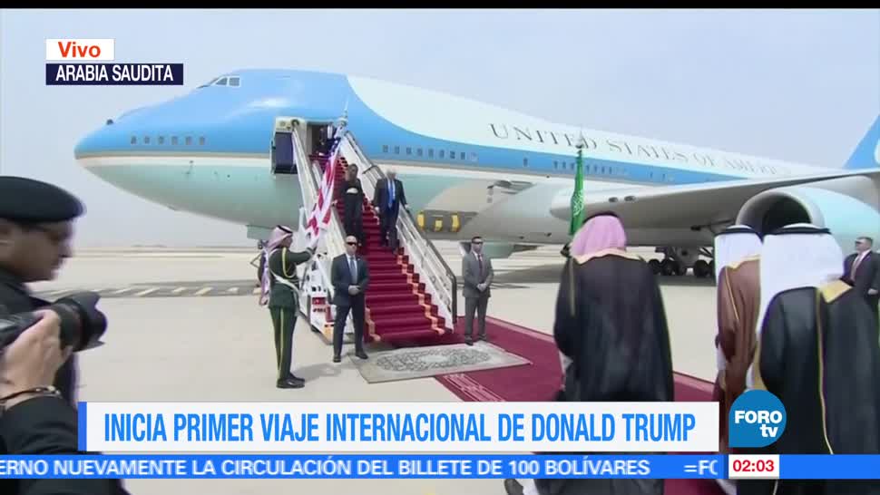 primera gira internacional, Donald Trump, terriza en Riad, Arabia Saudita