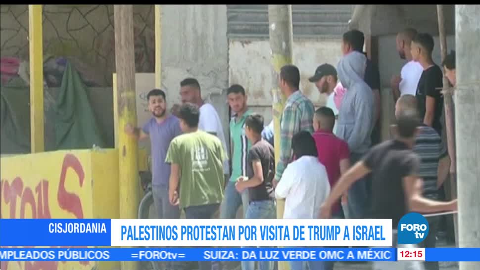 Cientos de palestinos, visita del presidente Donald Trump, Israel, manifestantes