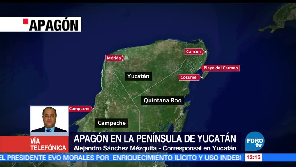 apagón, Península de Yucatán, autoridades, Turismo