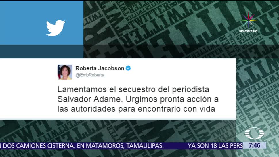 Roberta Jacobson, embajadora de EU, México, periodista Salvador Adame