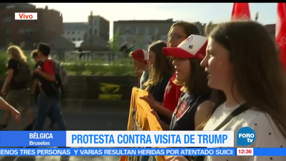 personas, manifestaron, Bruselas, presidente Donald Trump