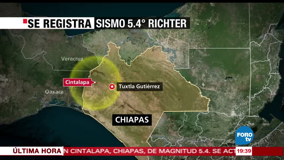 Sismo, 5.4 grados, Cintalapa, Chiapas, Oaxaca, Temblor