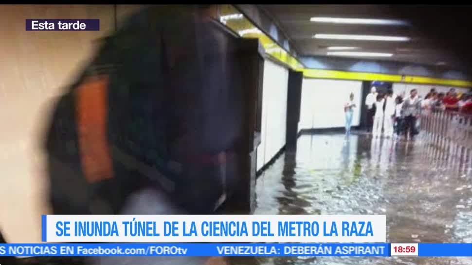 inunda, Túnel de la Ciencia, CDMX, metro La Raza, linea 3, transbordo