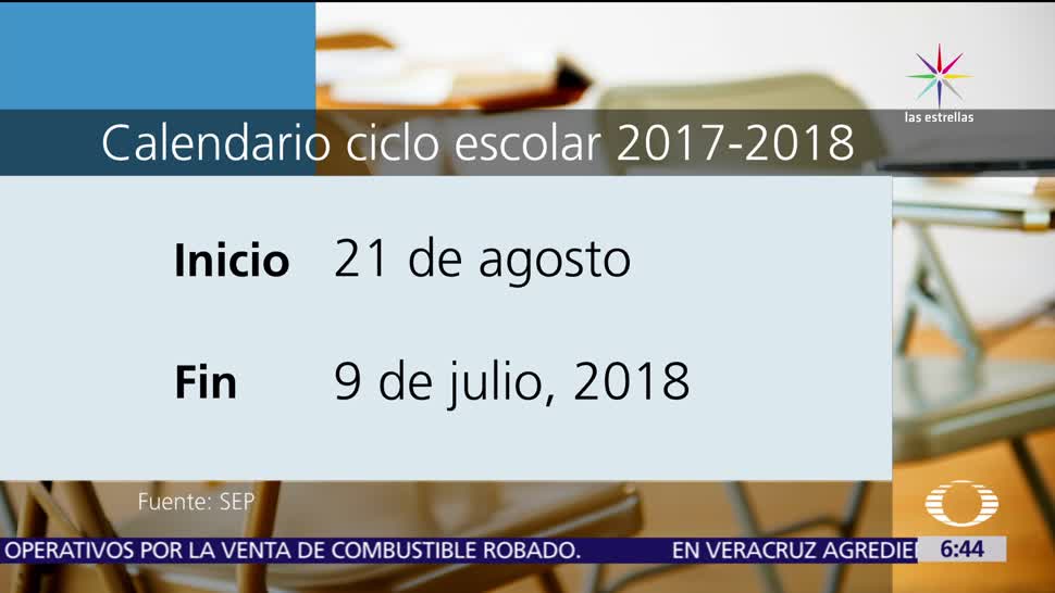 Calendario, escolar, 2017-2018, agosto
