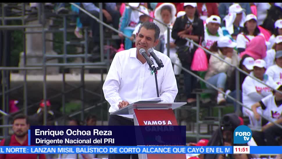 Enrique Ochoa Reza, líder nacional del PRI, Alfredo del Mazo, candidato al Edomex, campaña en Toluca