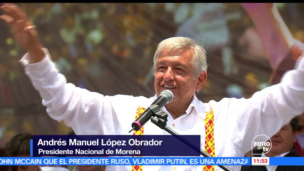 Andrés Manuel López Obrador, líder nacional de Morena, cierres de campaña, candidatos
