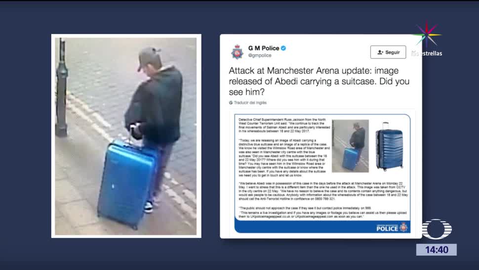 Policía, Manchester, busca, maleta azul