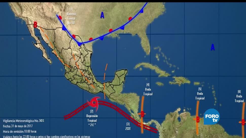 noticias, forotv, Depresión tropical, 2-E, tormenta, jueves
