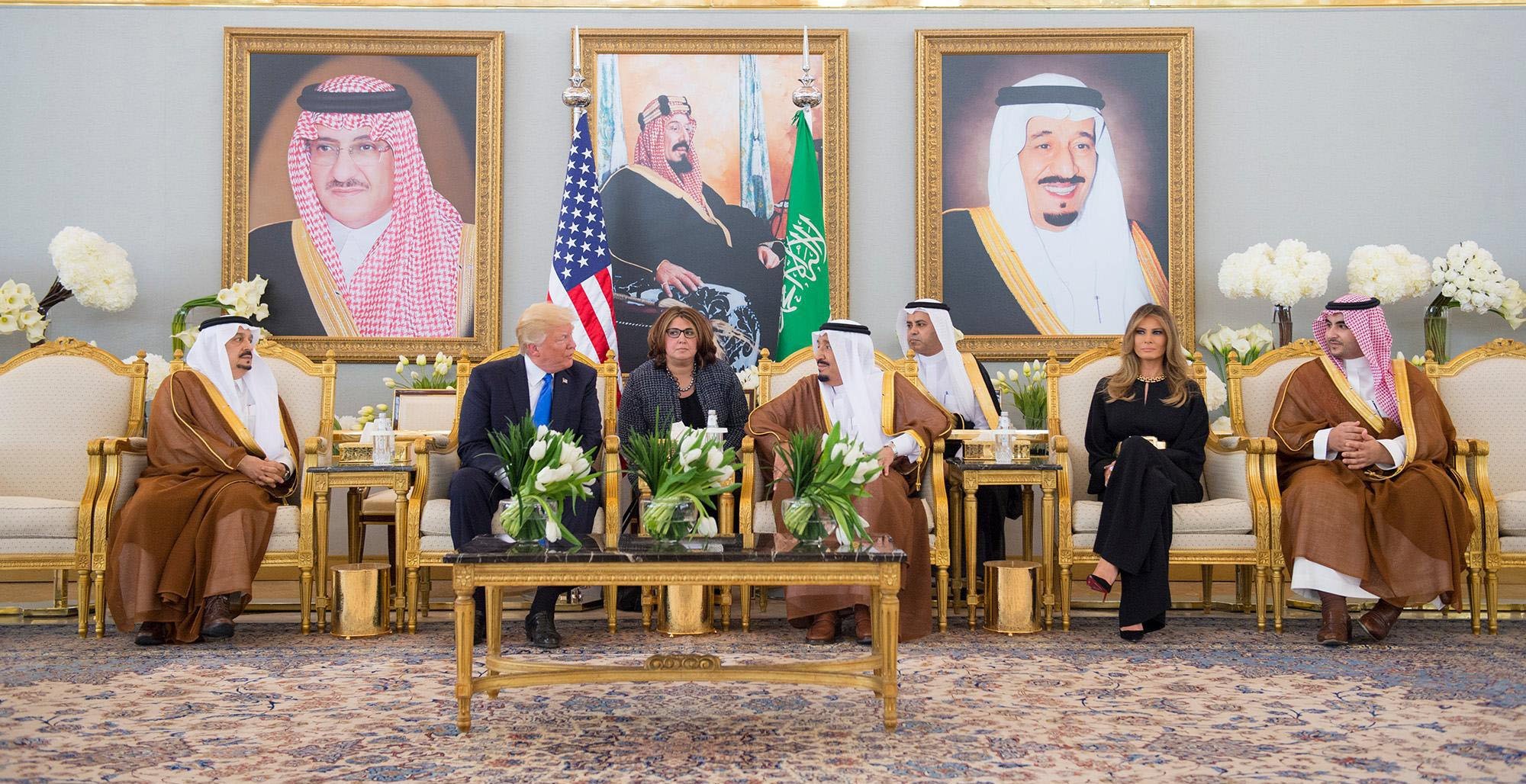 presidente de Estados Unidos, Donald Trump, Melania Trump, bienvenida, rey saudita,