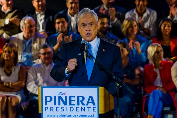 El expresidente chileno Sebastián Piñera tras ser proclamado candidato presidencial. (Getty Images/archivo)