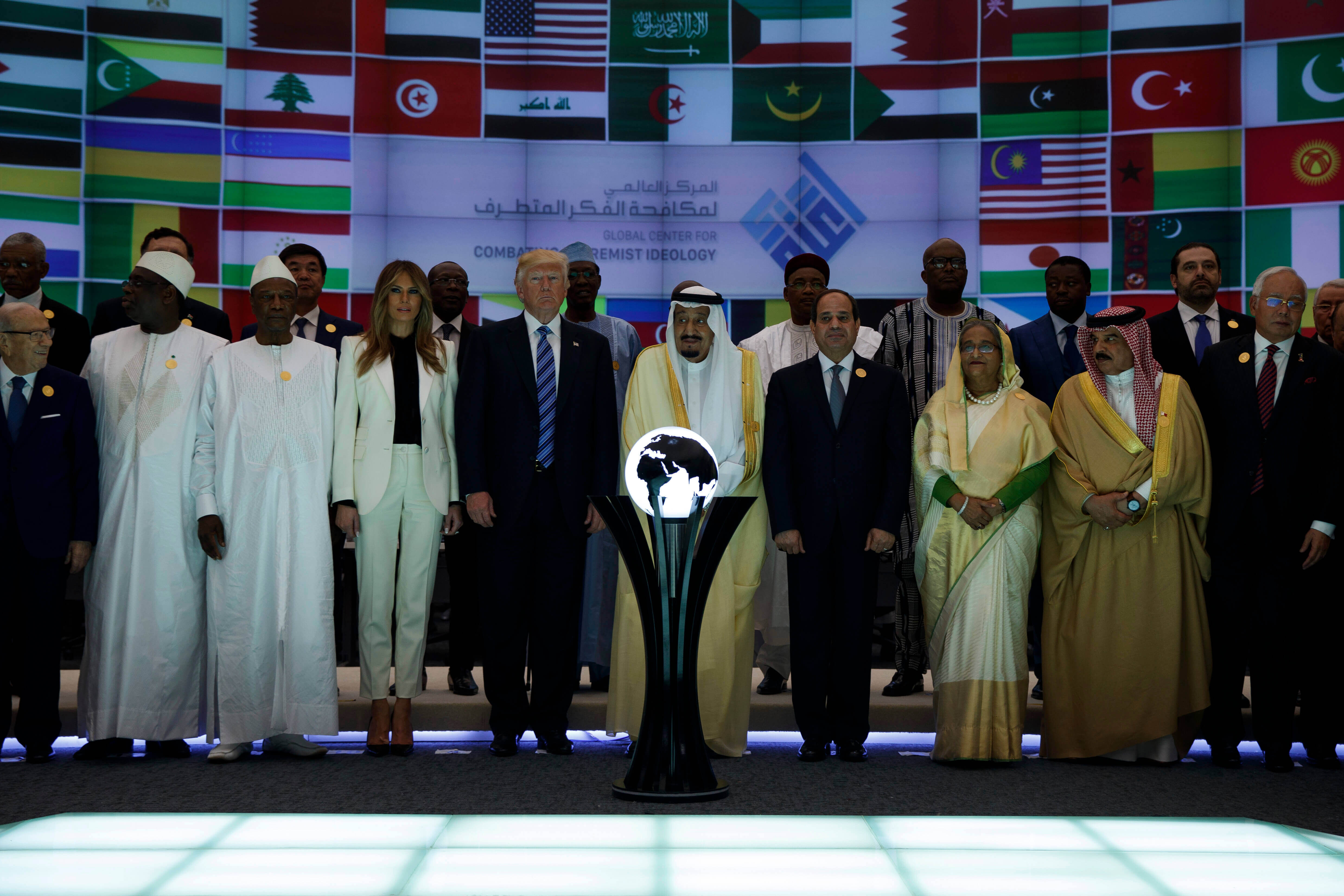 presidente de estados unidos, Donald Trump, rey saudí, Salman, inauguran, nuevo centro, lucha contra el extremismo, terrorismo