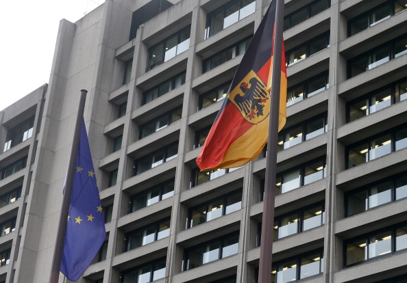 banderas en el banco central de alemania