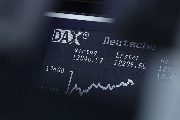 Curva del Dax, Índice accionario, Bolsa de Frankfurt, Tablero electrónico, Bolsas europeas