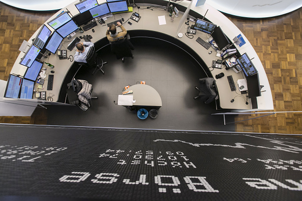 Vista del piso de operaciones de la Bolsa de Frankfurt