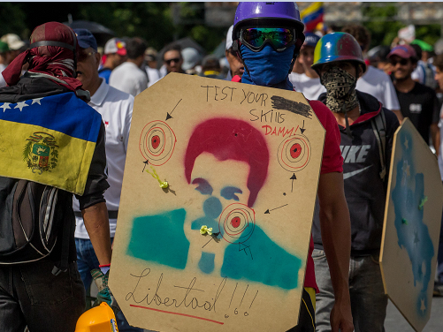Cartel con la imagen de Nicolas Maduro