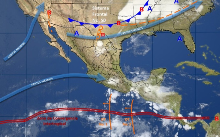 Fenómenos meteorológicos en la República Mexicana (Twitter @conagua_clima)
